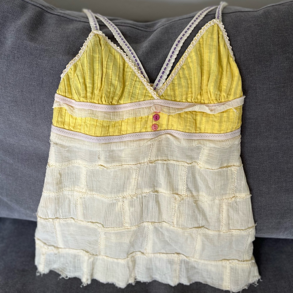 Free People Yellow Tank